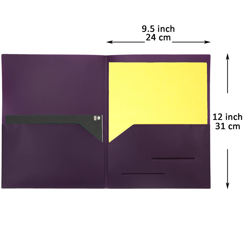 Youngever 6 Pack Heavy Duty Plastic Two Pocket Folders, Heavy Duty Plastic 2 Pocket Folder
