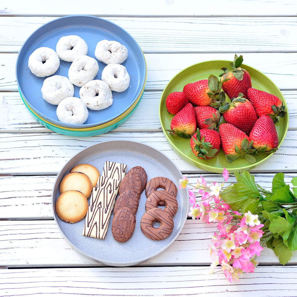 Youngever Bamboo Plastic Kids Dinnerware Set (5pcs Plates)
