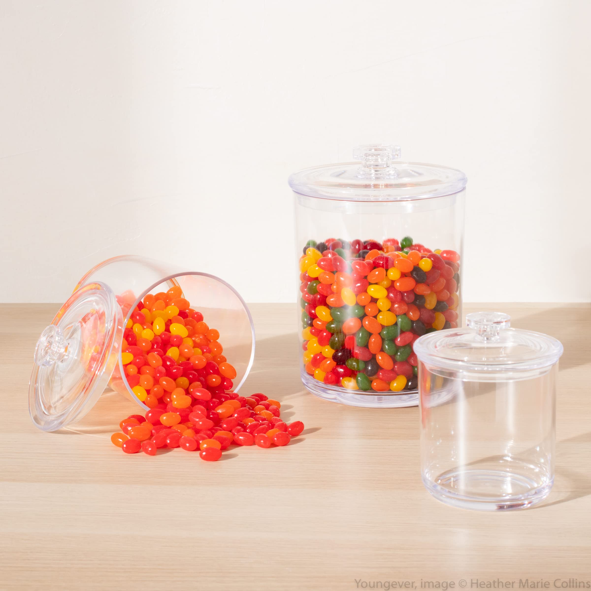 Youngever Clear Plastic Apothecary Jars