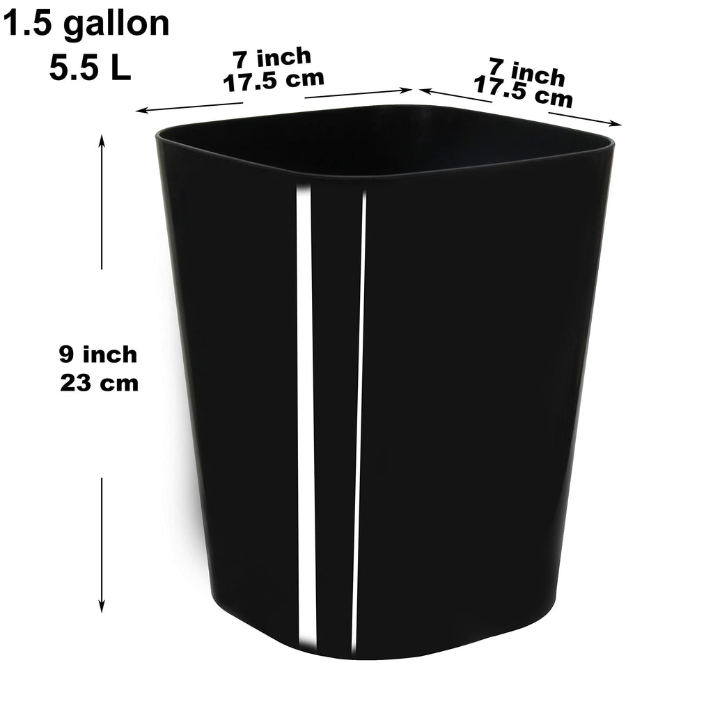 Youngever 2 Pack 1.5 Gallon Square Trash Can, Plastic Garbage Container Bin, Small Trash Bin for Home Office, Living Room, Study Room, Kitchen, Bathroom
