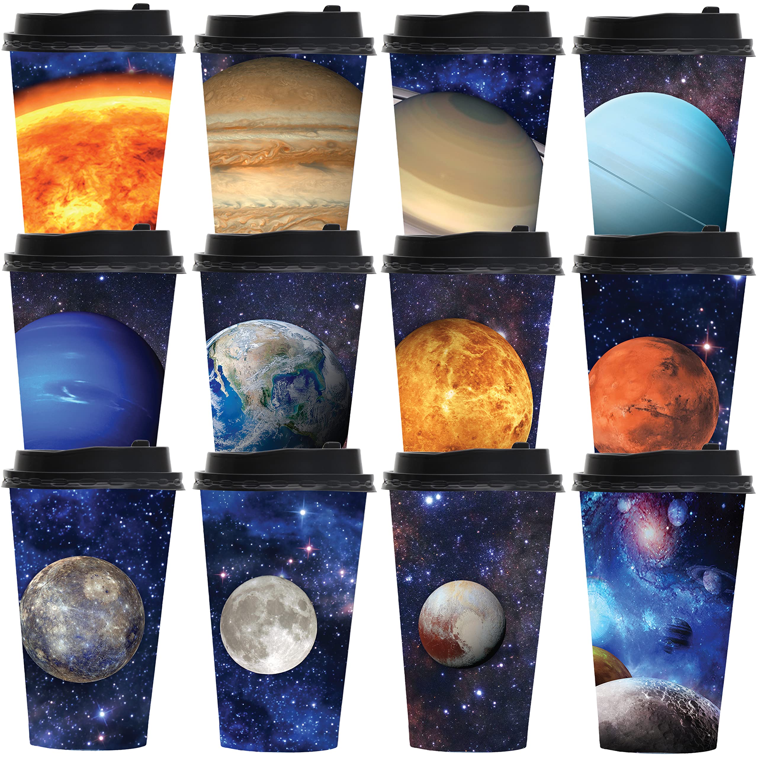 Youngever 72 Sets Disposable Coffee Cups with Lids, To Go Hot Coffee Cups, Durable Paper Cups with Lids