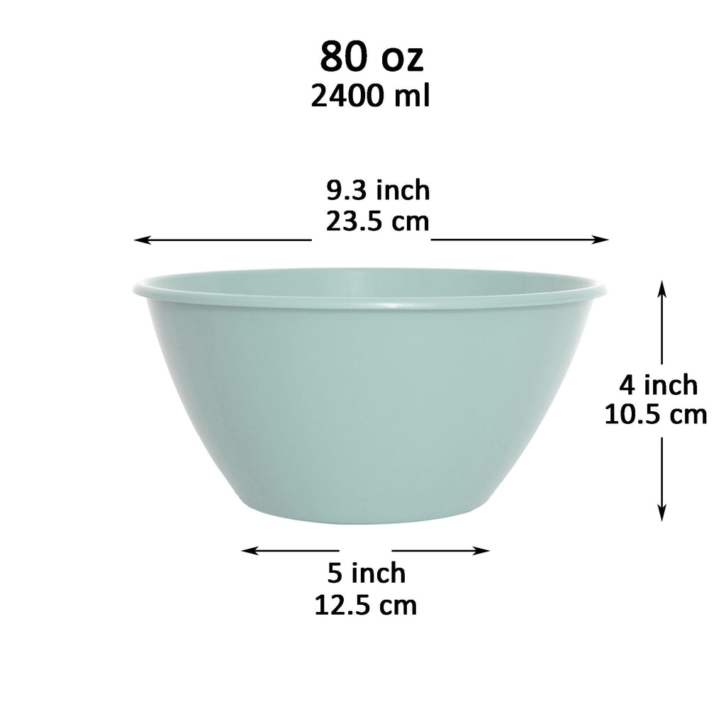 Youngever 9 inch 80 Ounce Plastic Mixing and Serving Bowls, Popcorn Bowls, Salad Bowls, Chip and Dip Serving Bowls, Set of 9