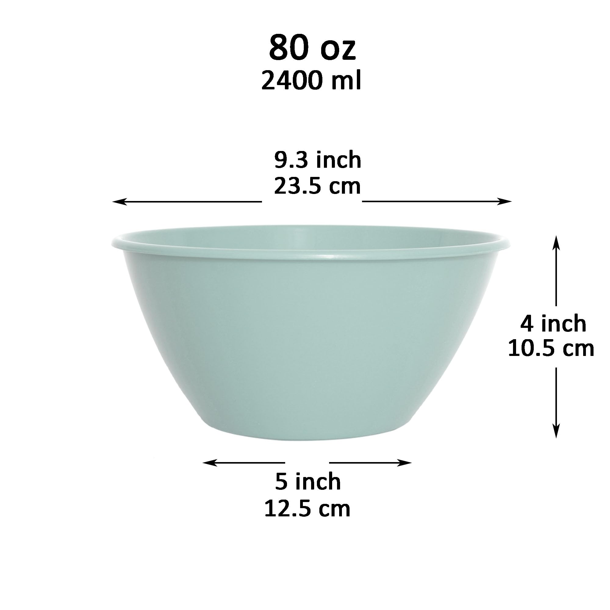 Youngever 9 inch 80 Ounce Plastic Mixing and Serving Bowls, Popcorn Bowls, Salad Bowls, Chip and Dip Serving Bowls, Set of 9