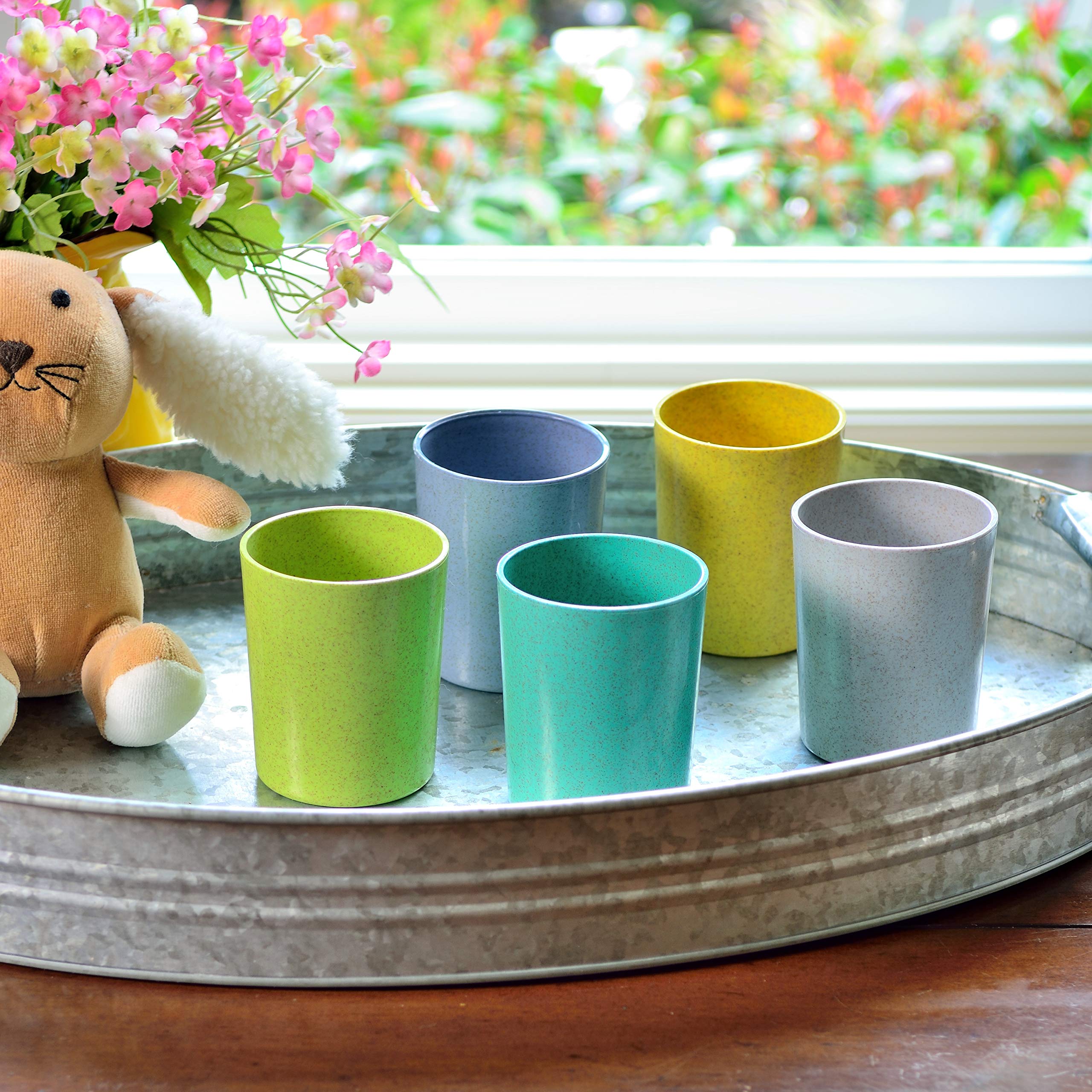 Youngever Bamboo Plastic Kids Dinnerware Set (5pcs Cups)