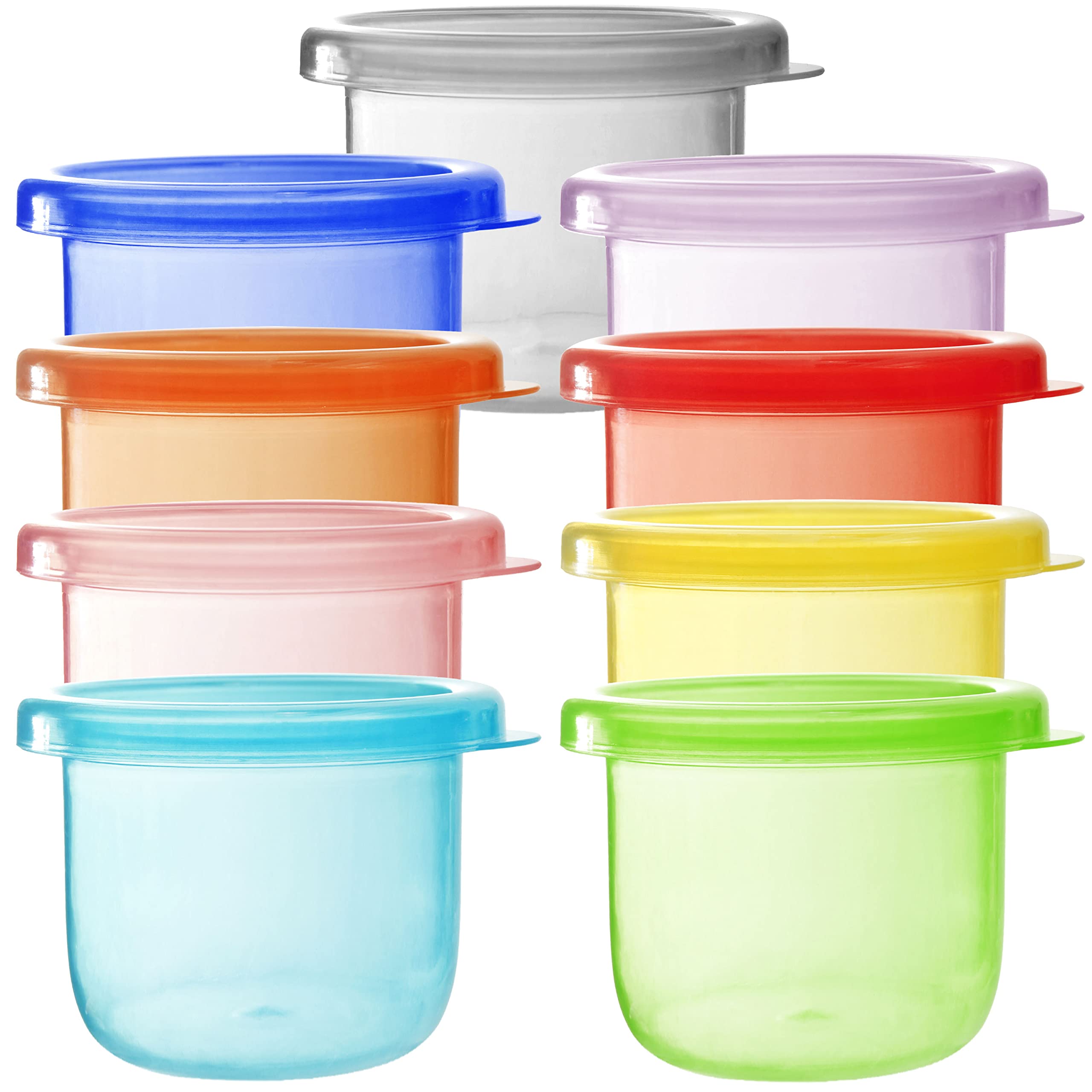 Youngever 9 Pack Snack and Meal Prep Containers, Small Food Storage With Lids, Condiment Cups, Sauce and Dressing Containers