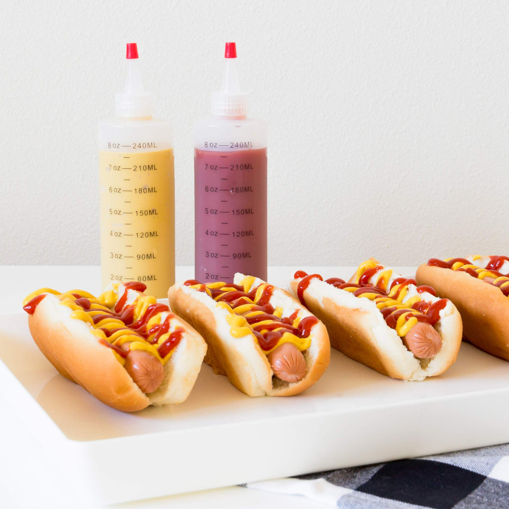 Youngever 10 Pack 8 Ounce Plastic Squeeze Bottles, Plastic Sauce Bottles