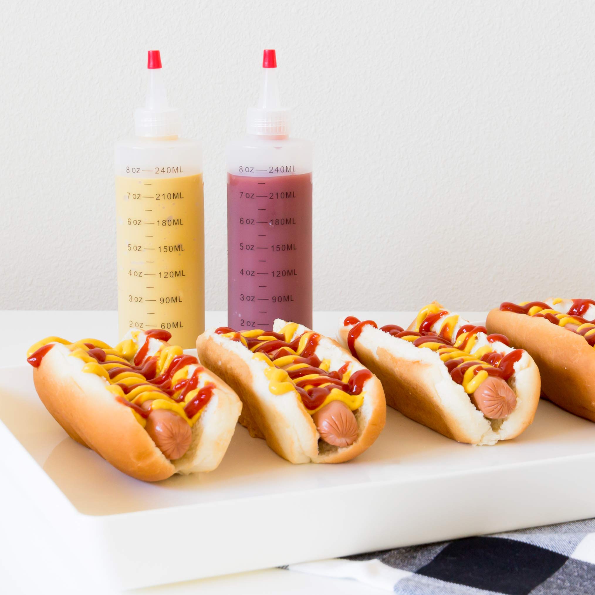 Youngever 10 Pack 8 Ounce Plastic Squeeze Bottles, Plastic Sauce Bottles