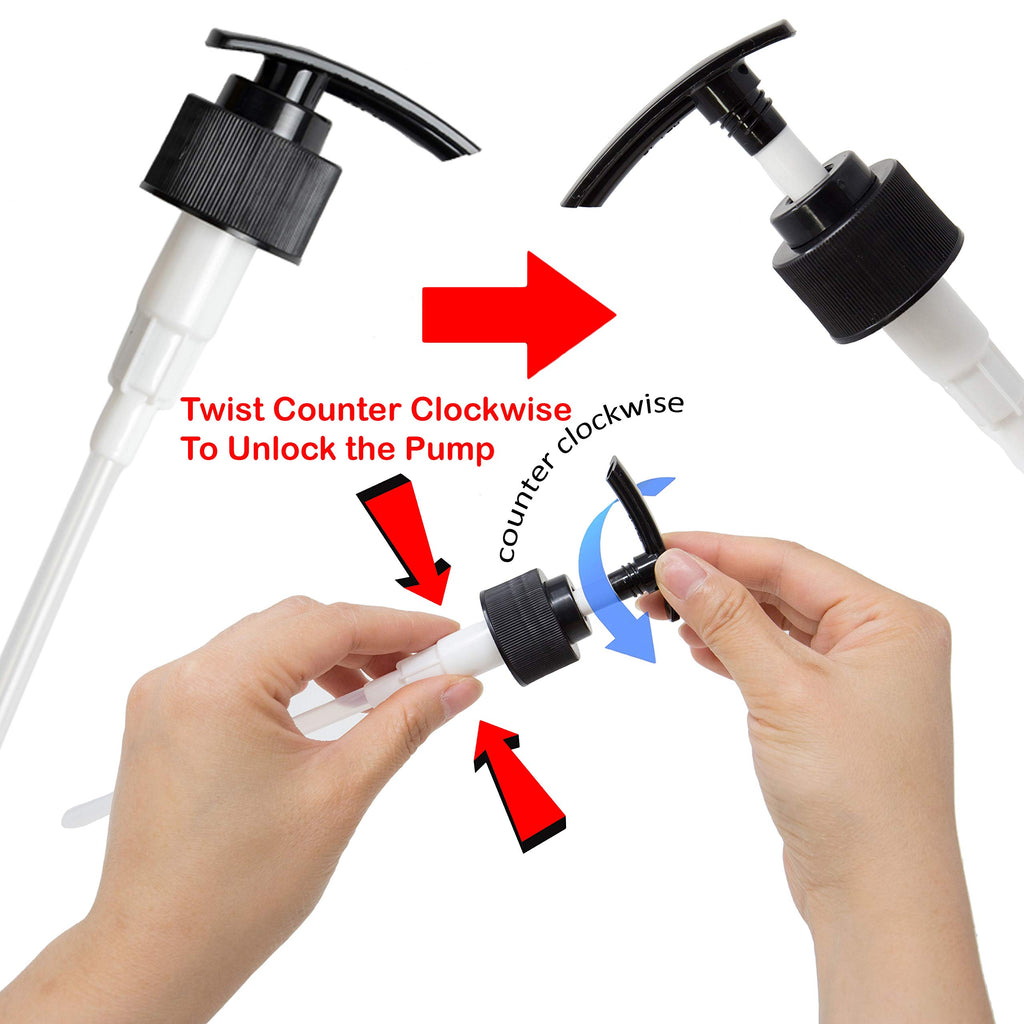 Youngever 4 Pack Pump Bottles for Shampoo, Empty Shampoo Pump Bottles, Plastic Cylinder with Lockdown-Leak Proof-Pumps