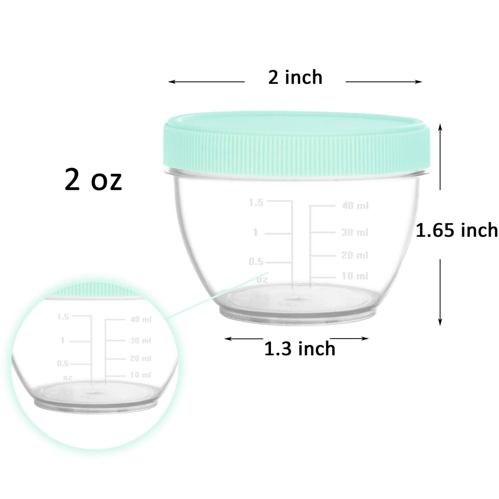 Youngever 18 Sets Baby Food Storage, 2 Ounce Plastic Baby Food Containers with Lids and Labels