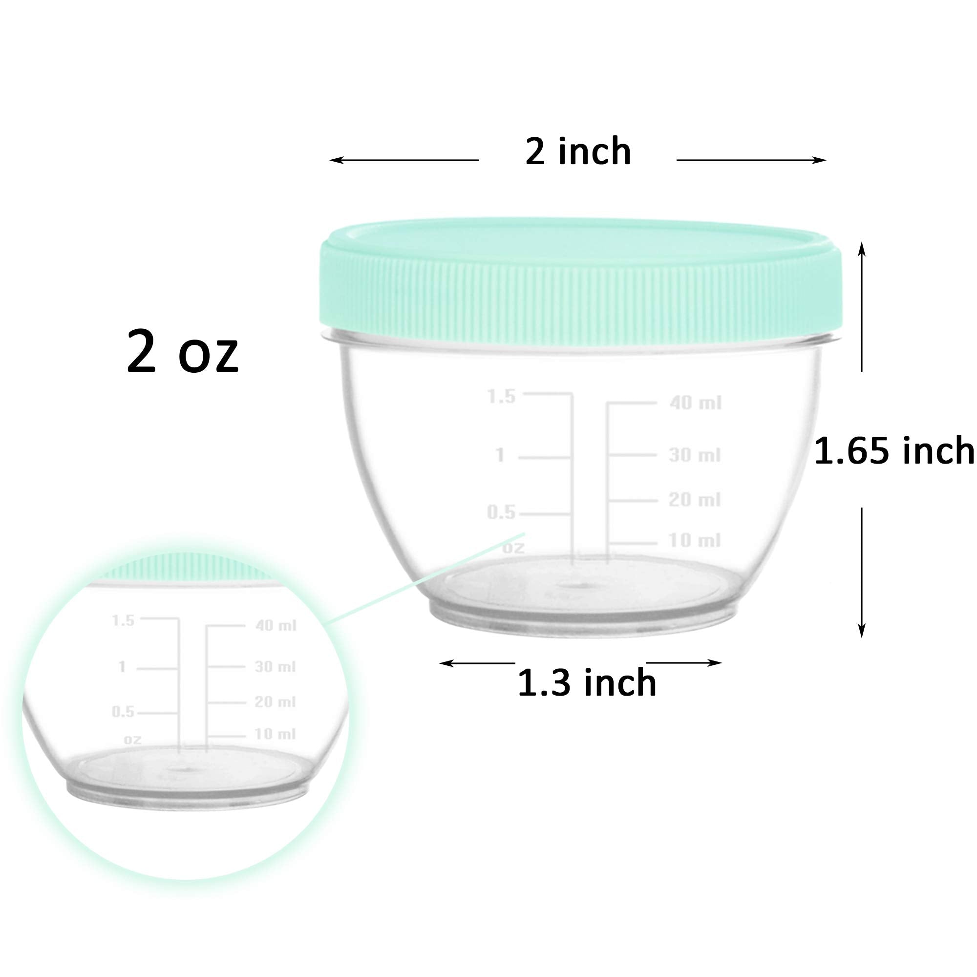 Youngever 18 Sets Baby Food Storage, 2 Ounce Plastic Baby Food Containers with Lids and Labels