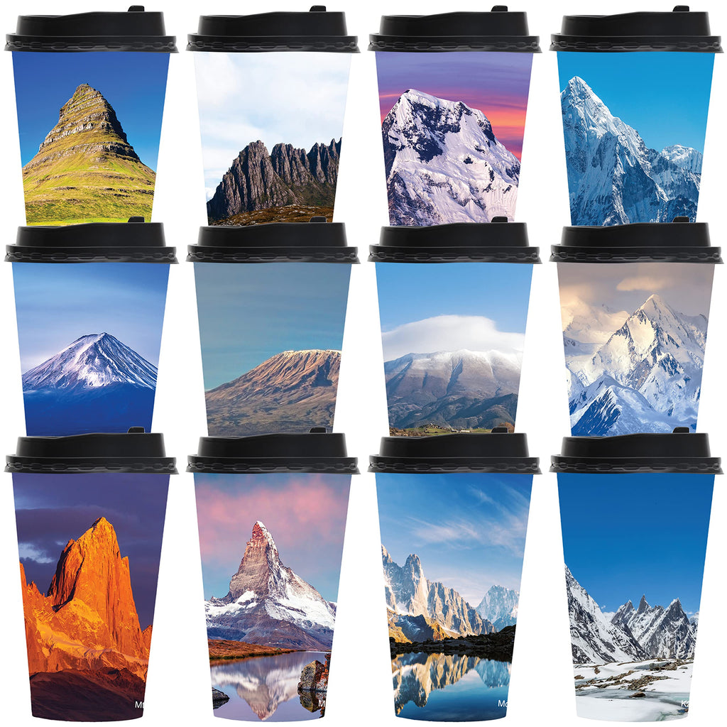 Youngever 72 Sets Disposable Coffee Cups with Lids, To Go Hot Coffee Cups, Durable Paper Cups with Lids