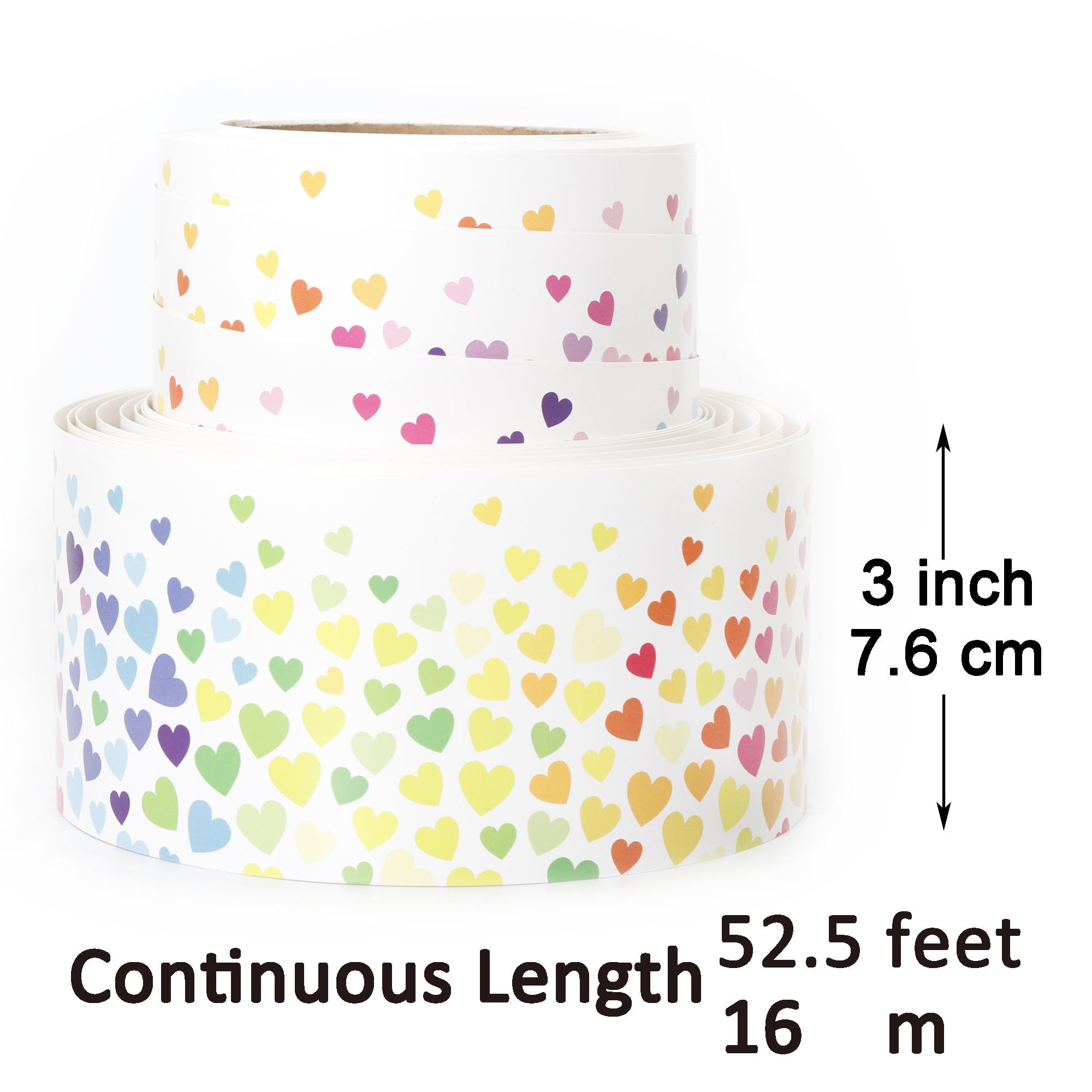 Youngever 52.5 ft Bulletin Board Borders for Classroom Decoration, Heart Design