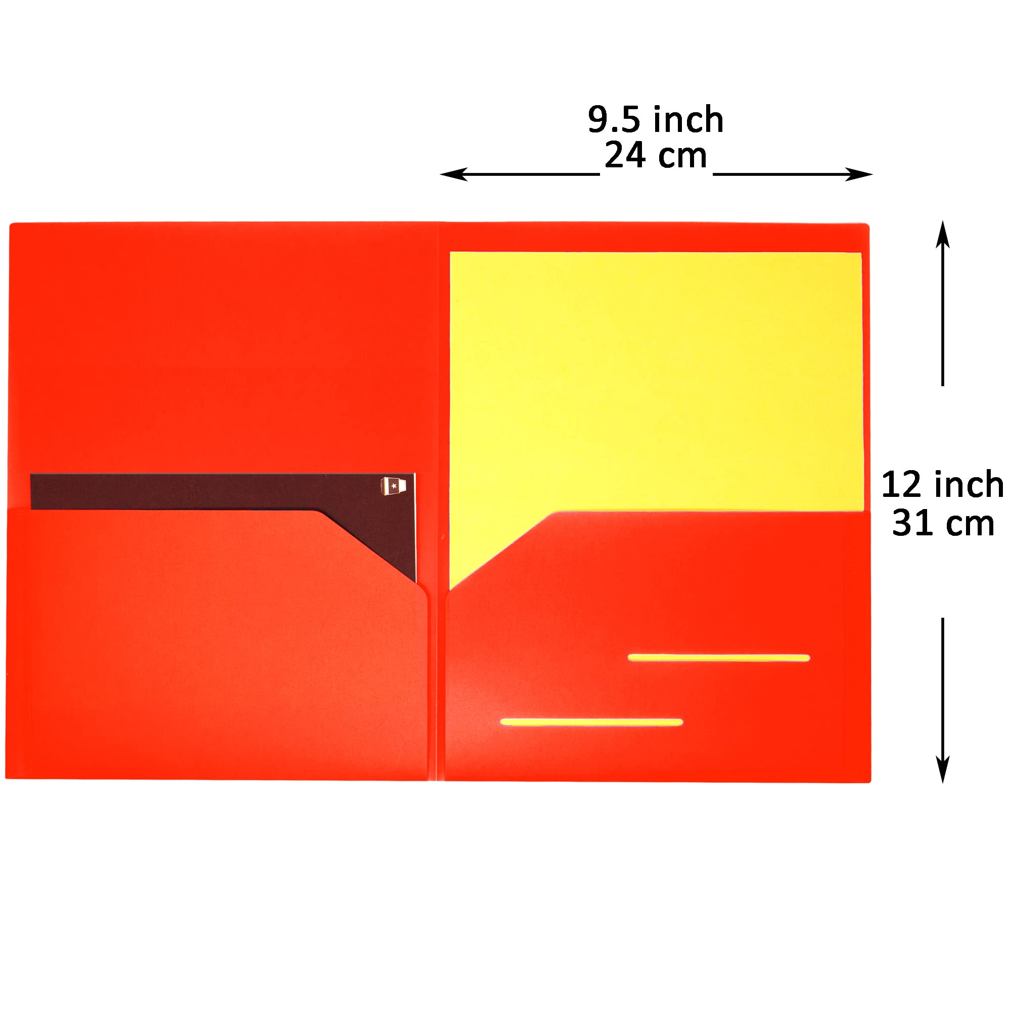 Youngever 6 Pack Heavy Duty Plastic Two Pocket Folders, Heavy Duty Plastic 2 Pocket Folder
