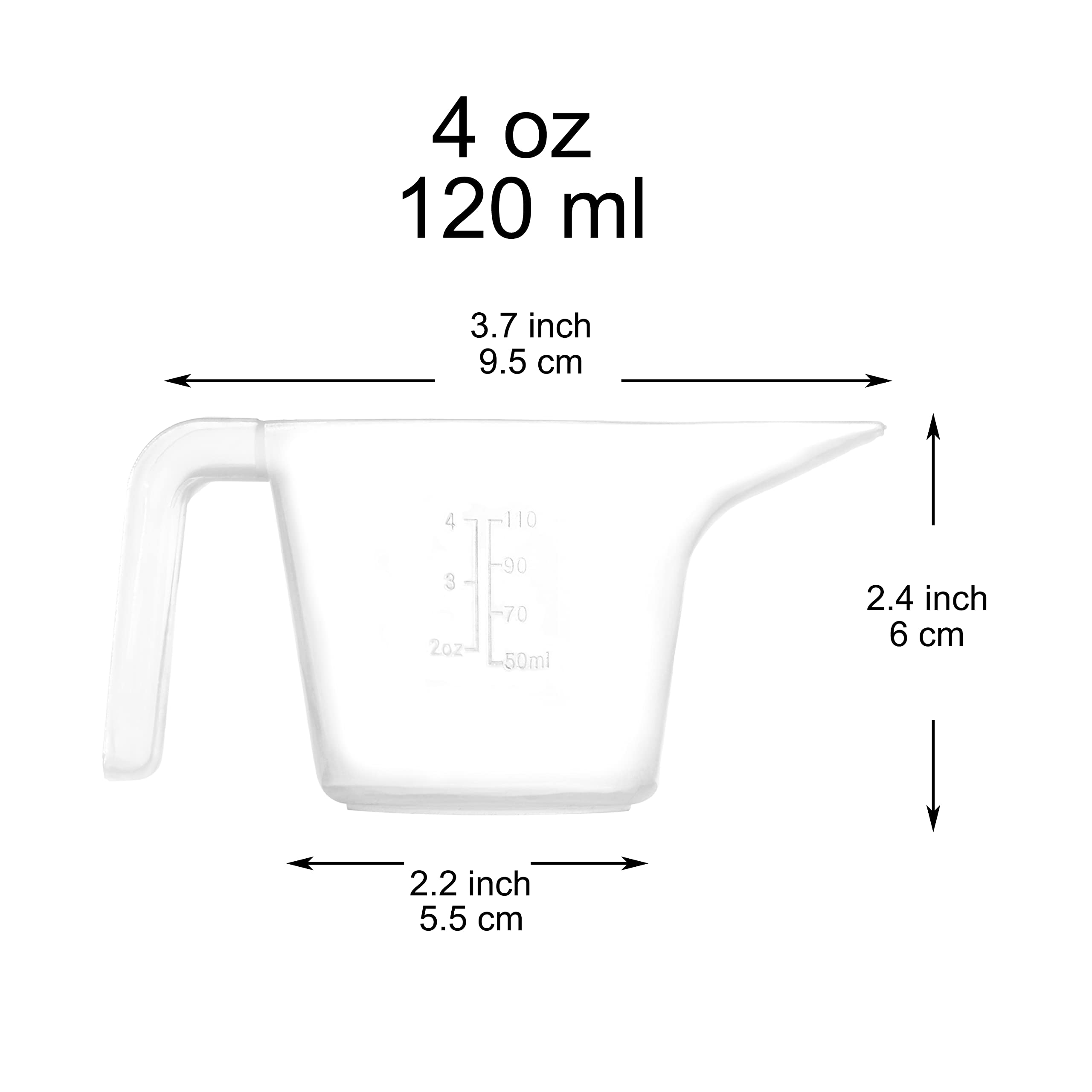 Youngever 4 Pack Plastic Measuring Cups, Clear Measuring Cups