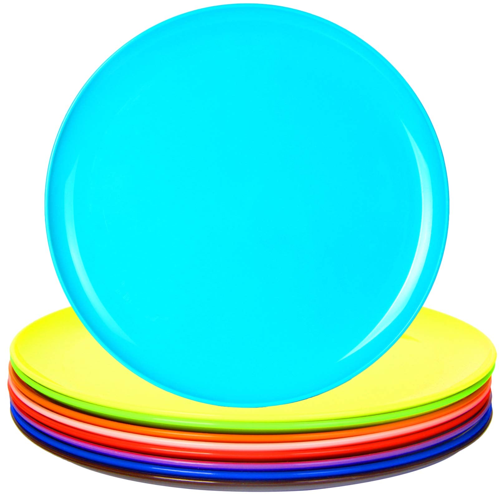 Youngever 10 Inch Plastic Plates, Large Plates, Dinner Plates, Set of 9