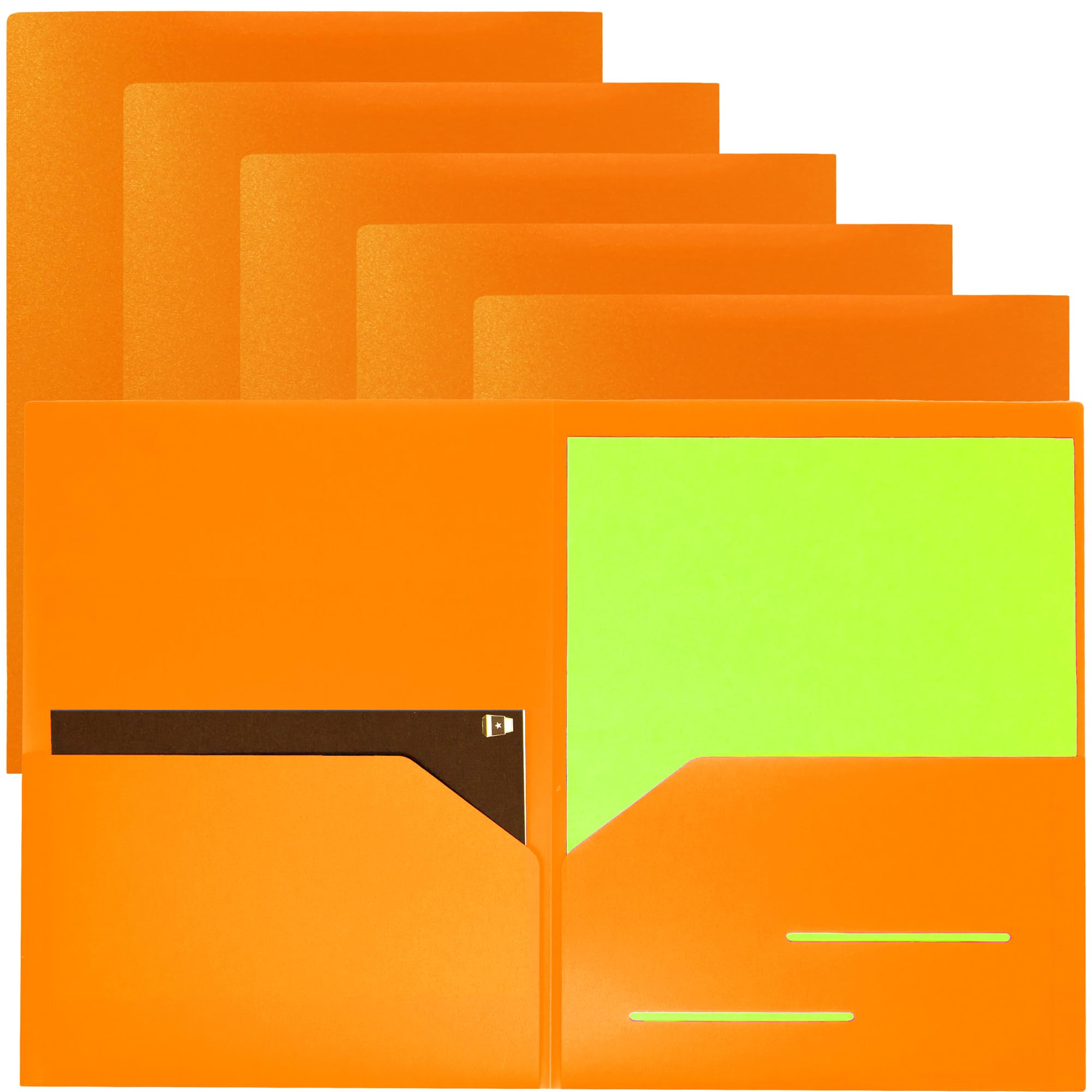 Youngever 6 Pack Heavy Duty Plastic Two Pocket Folders, Heavy Duty Plastic 2 Pocket Folder