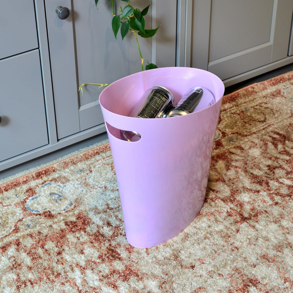 Youngever 2 Gallon Slim Trash Can, Plastic Garbage Container Bin, Small Trash Bin with Handles for Home Office, Living Room, Study Room, Kitchen, Bathroom (2 Pack)