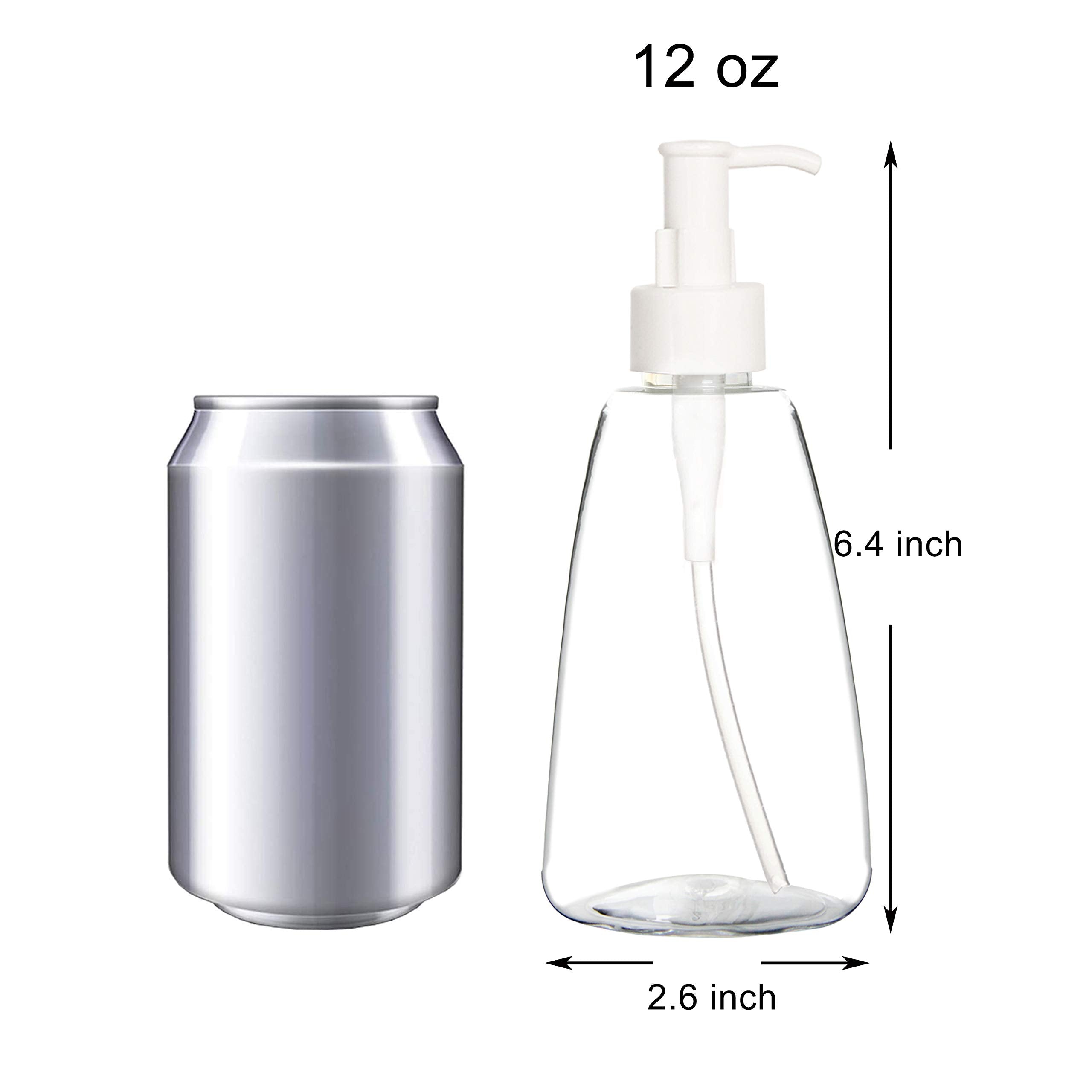 Youngever 6 Pack Plastic Pump Bottles, Refillable Plastic Pump Bottles with Travel Lock, Conical Shape