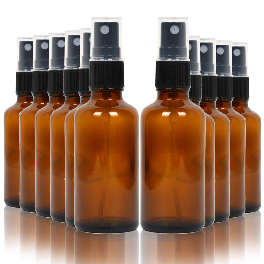 Youngever 16 Pack Empty Amber Glass Spray Bottles, 2 Ounce Empty Refillable Containers