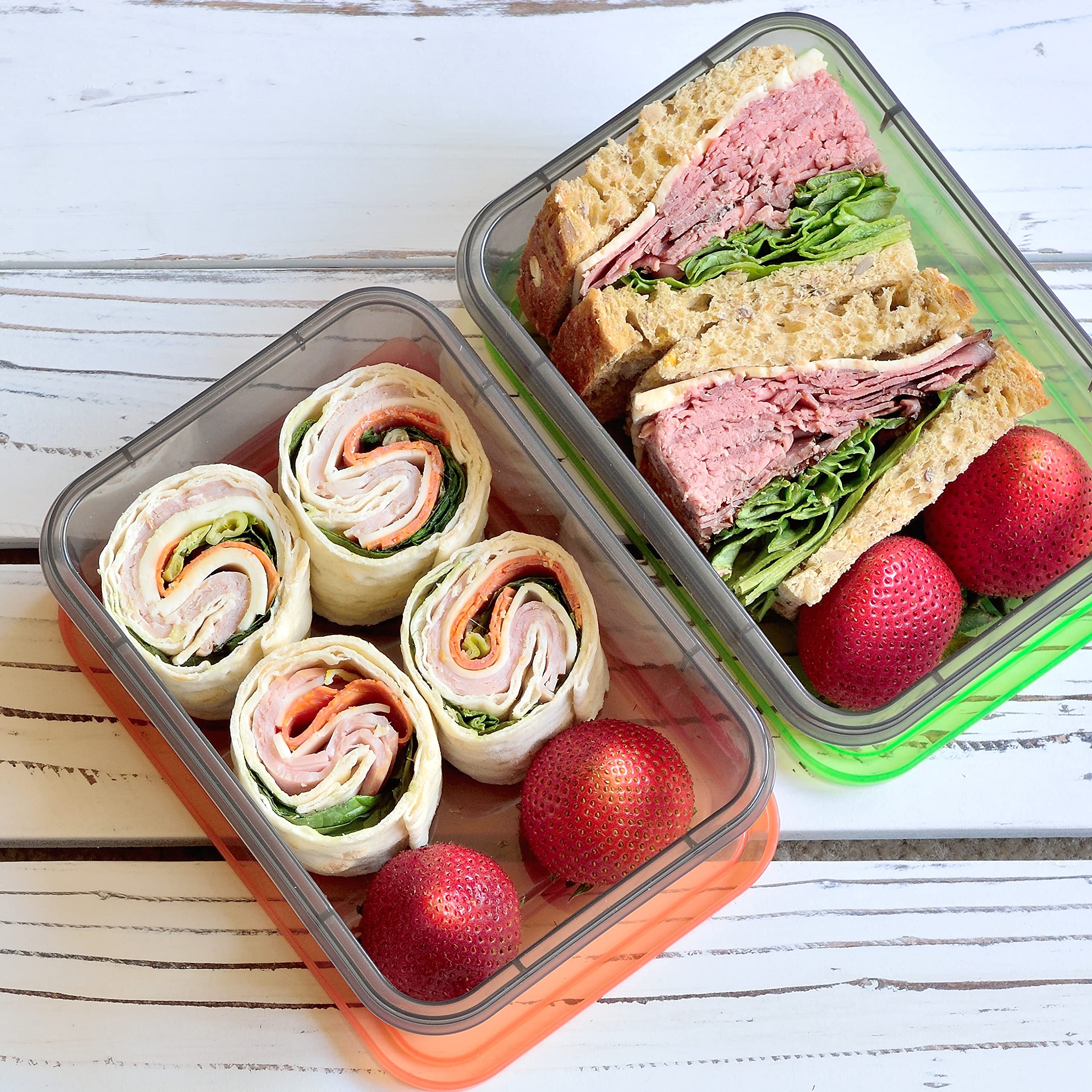 Youngever 9 Sets Bento Lunch Box, Meal Prep Containers, Reusable Plastic Food Storage Container Boxes