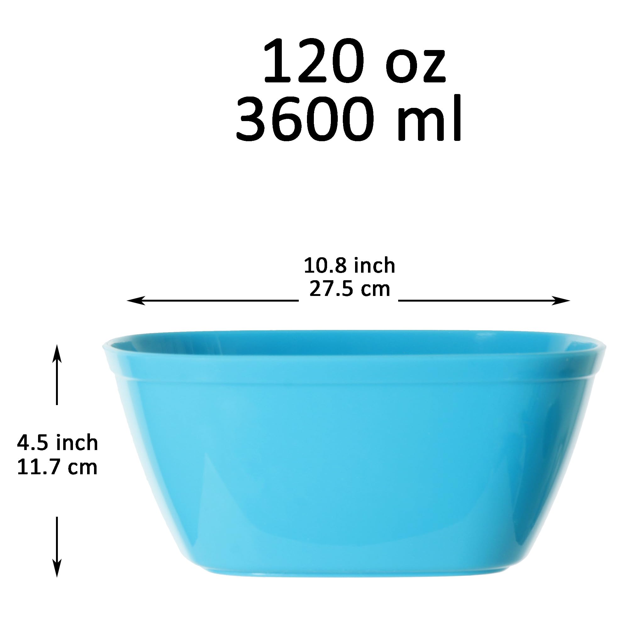 Youngever 9 Pack 120 Ounce Plastic Mixing and Serving Bowls, Square Popcorn Bowls, Salad Bowls, Chip and Dip Serving Bowls (Rainbow Color)
