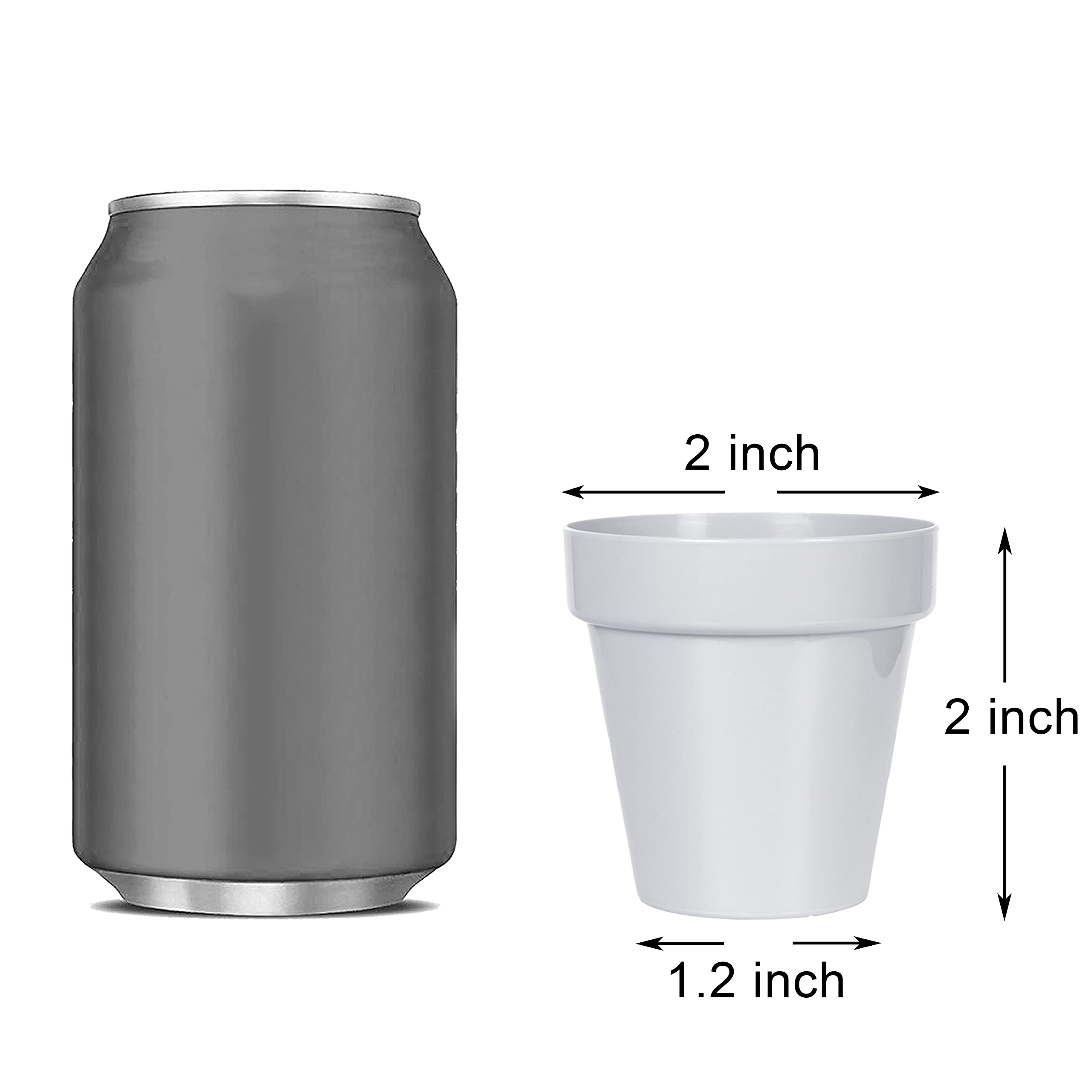 Youngever 24 Pack 2 Inch Mini Plastic Planters, Indoor Flower Plant Pots, Grey Gardening Pot with Drainage - NO Plant Included