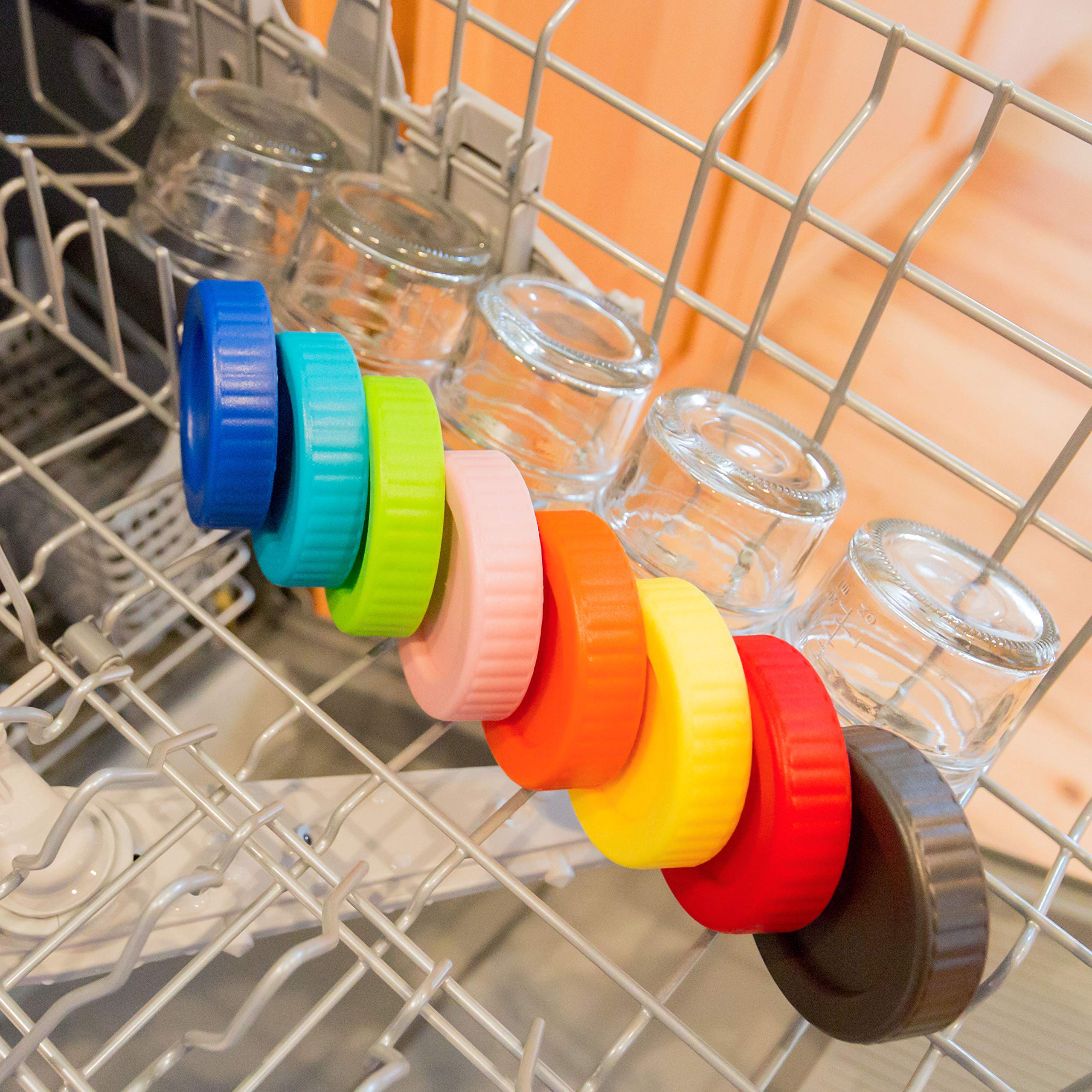 Youngever Glass Baby Food Storage, 4 Ounce Stackable Baby Food Glass Containers with Airtight Lids, Glass Jars with Lids, 8 Assorted Colors (8 Pack)