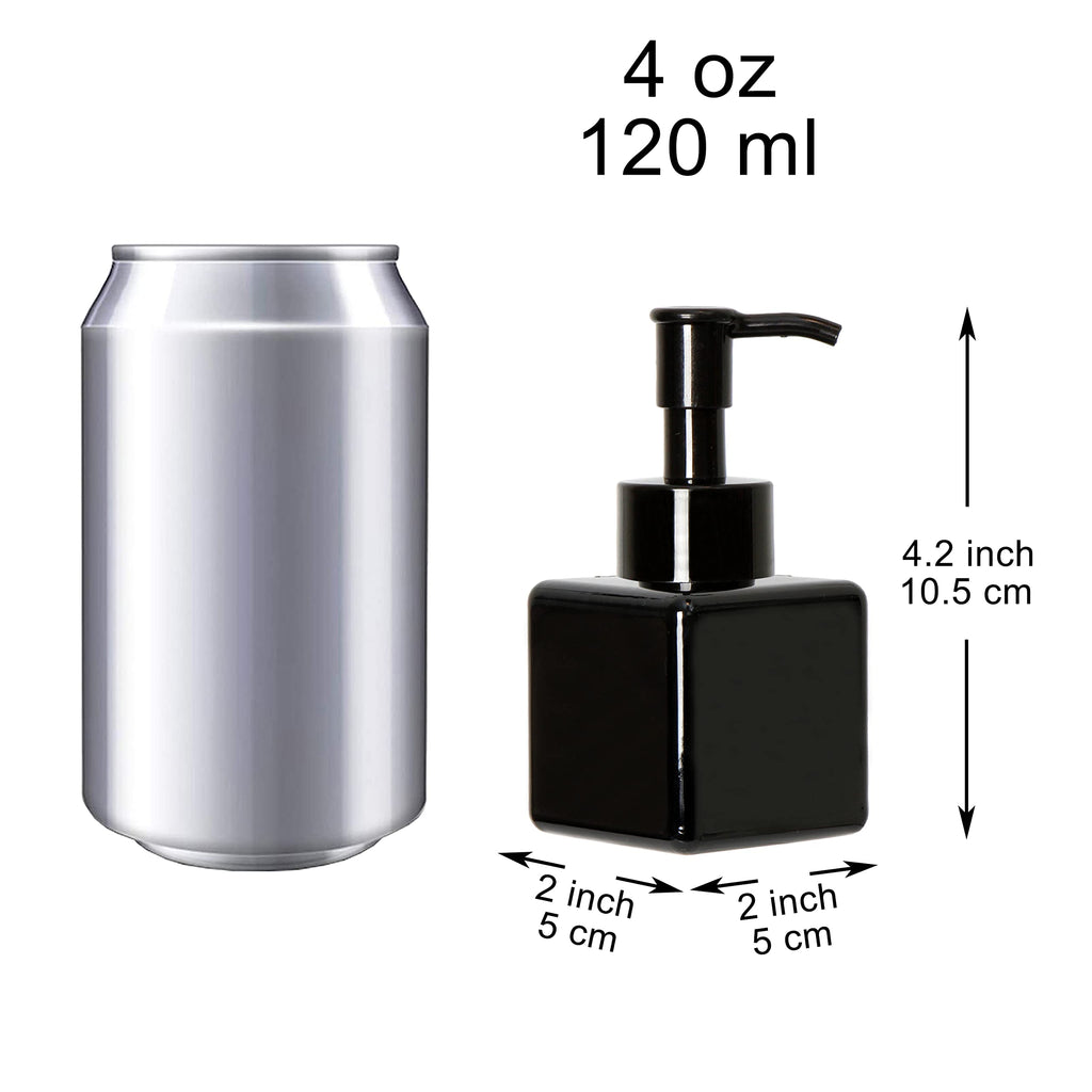 Youngever 5 Pack 4 Ounce Plastic Pump Bottles, Square Refillable Plastic Pump Bottles for Dispensing Lotions, Liquid Soap