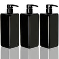 Youngever 3 Pack Pump Bottles for Shampoo 24 Ounce, Empty Shampoo Pump Bottles, Plastic Square with Lockdown-Leak Proof-Pumps