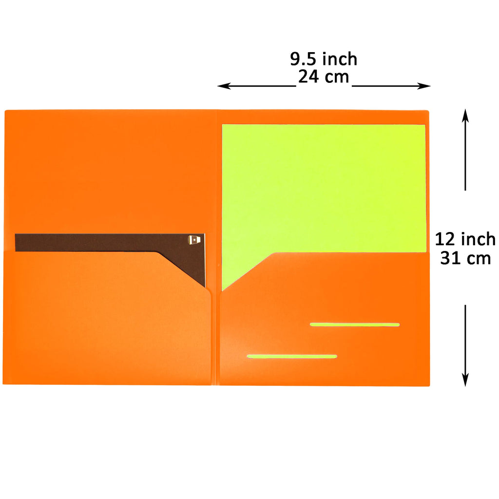 Youngever 6 Pack Heavy Duty Plastic Two Pocket Folders, Heavy Duty Plastic 2 Pocket Folder
