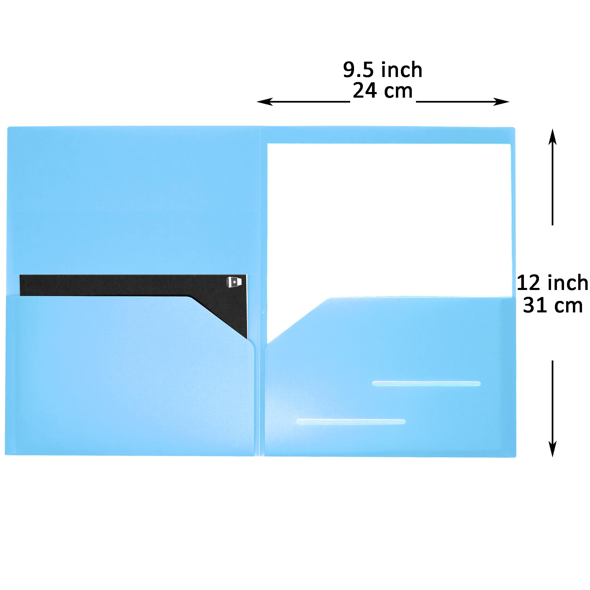 Youngever 6 Pack Heavy Duty Plastic Two Pocket Folders, Heavy Duty Plastic 2 Pocket Folder