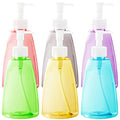 Youngever 6 Pack Empty Plastic Pump Bottles, Refillable Plastic Pump Bottles with Travel Lock in 6 Colors