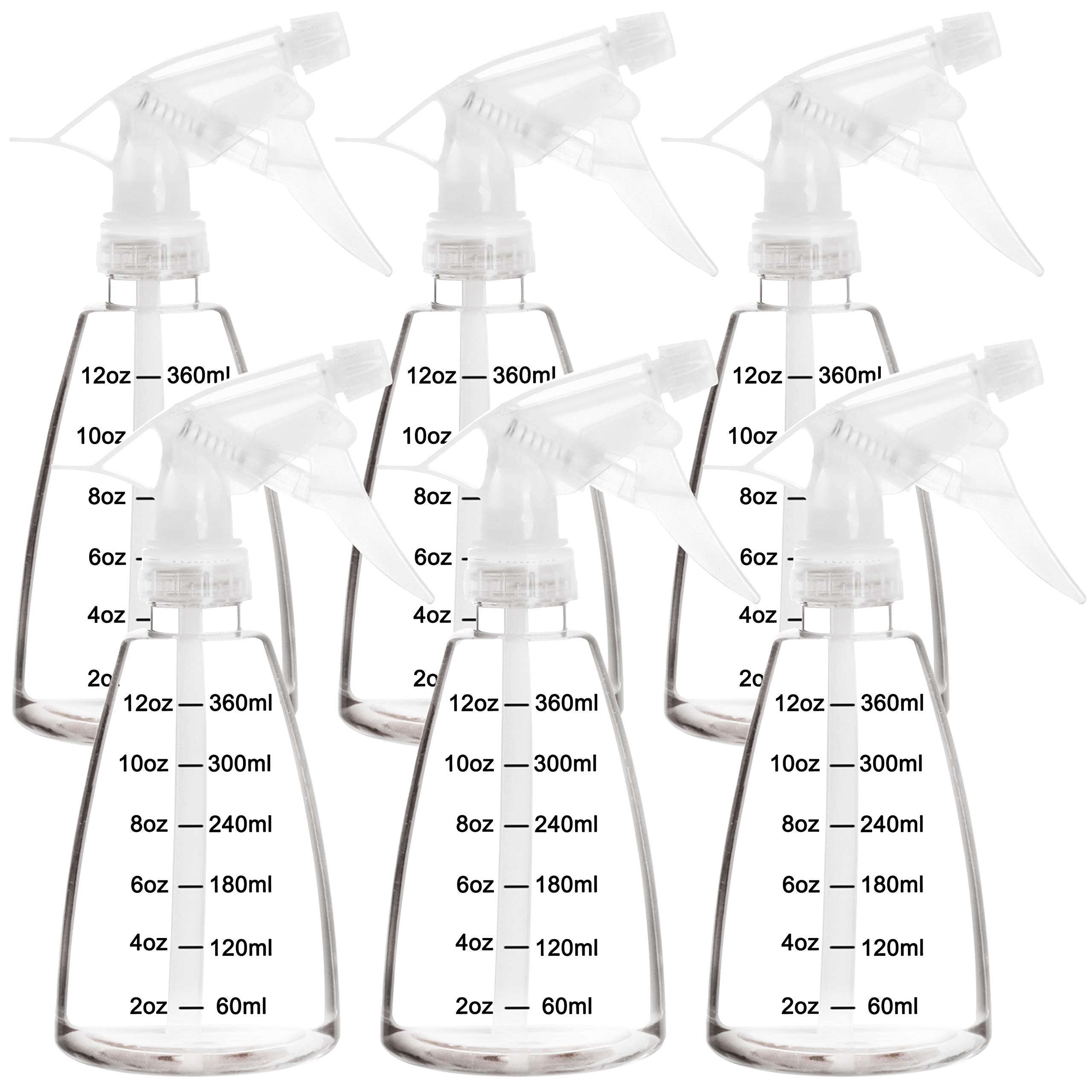Youngever 6 Pack Empty Plastic Spray Bottles, Spray Bottles for Hair and Cleaning Solutions