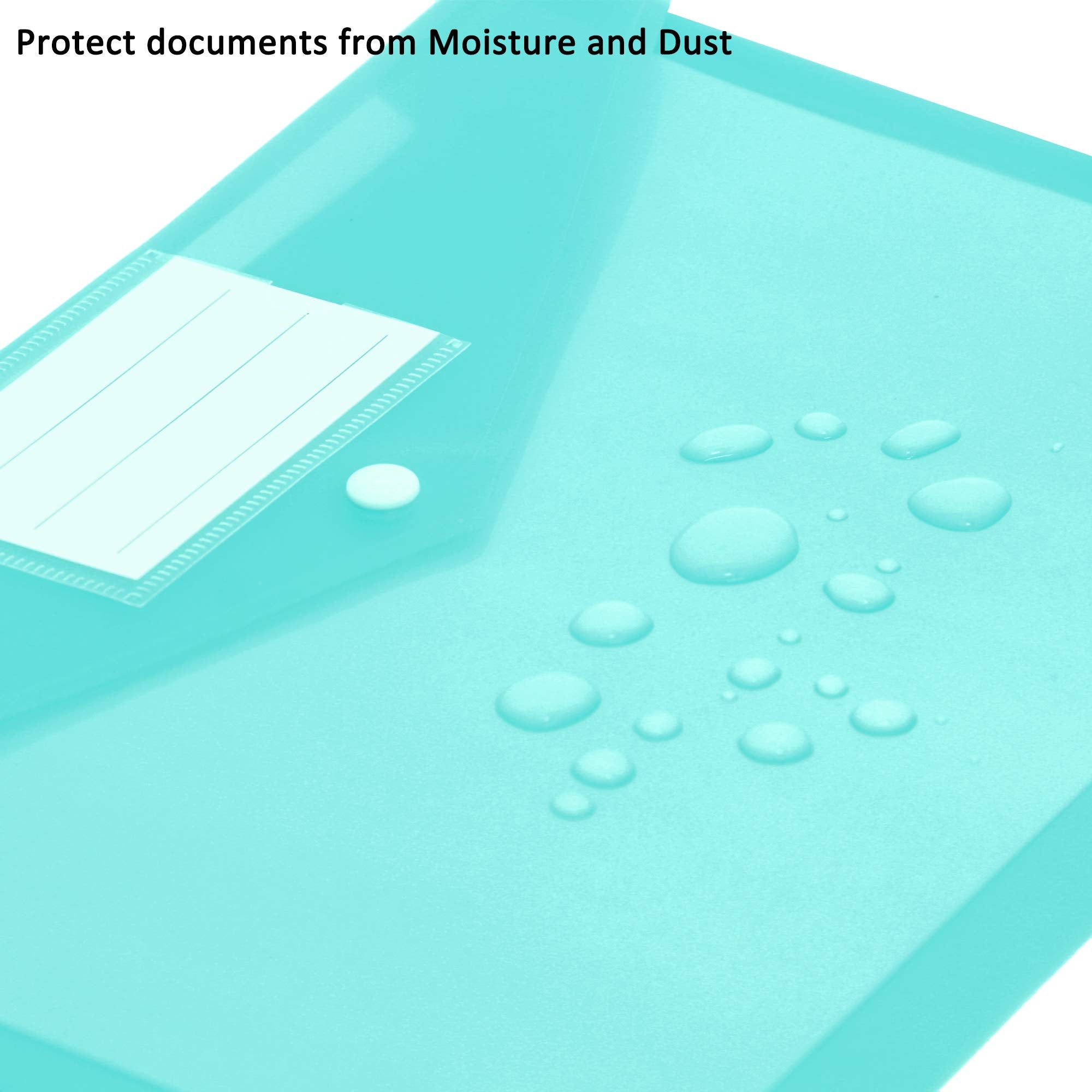 Youngever 21 Pack Plastic Envelopes Poly Envelopes, Clear Document Folders, US Letter A4 Size File Envelopes with Label Pocket Snap Button, for School Home Work Office Organization, 7 Assorted Colors