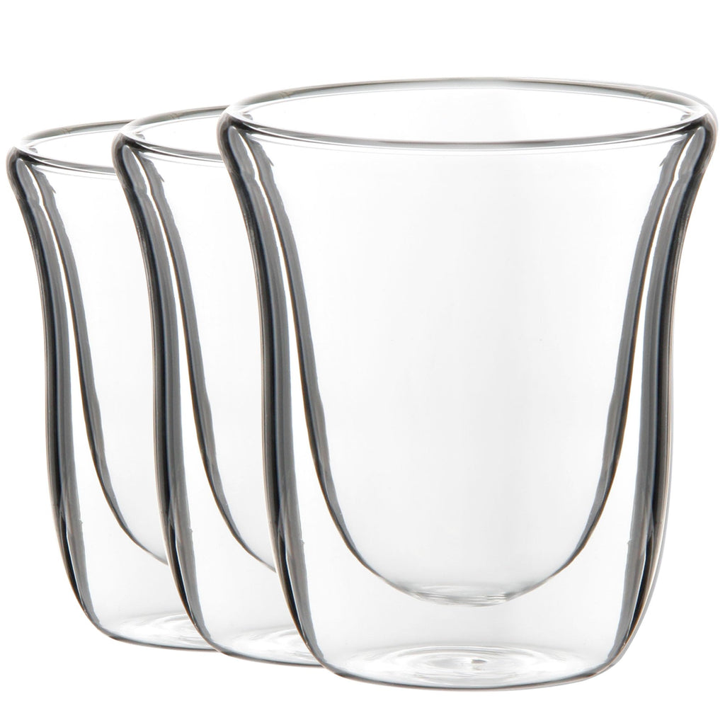 Youngever 3 Pack Espresso Cups, Double Wall Thermo Insulated Espresso Cups, Glass Coffee Cups, 3.5 Ounce
