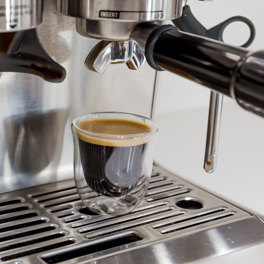 Youngever 4 Pack Espresso Cups, Double Wall Thermo Insulated Espresso Cups, Glass Coffee Cups