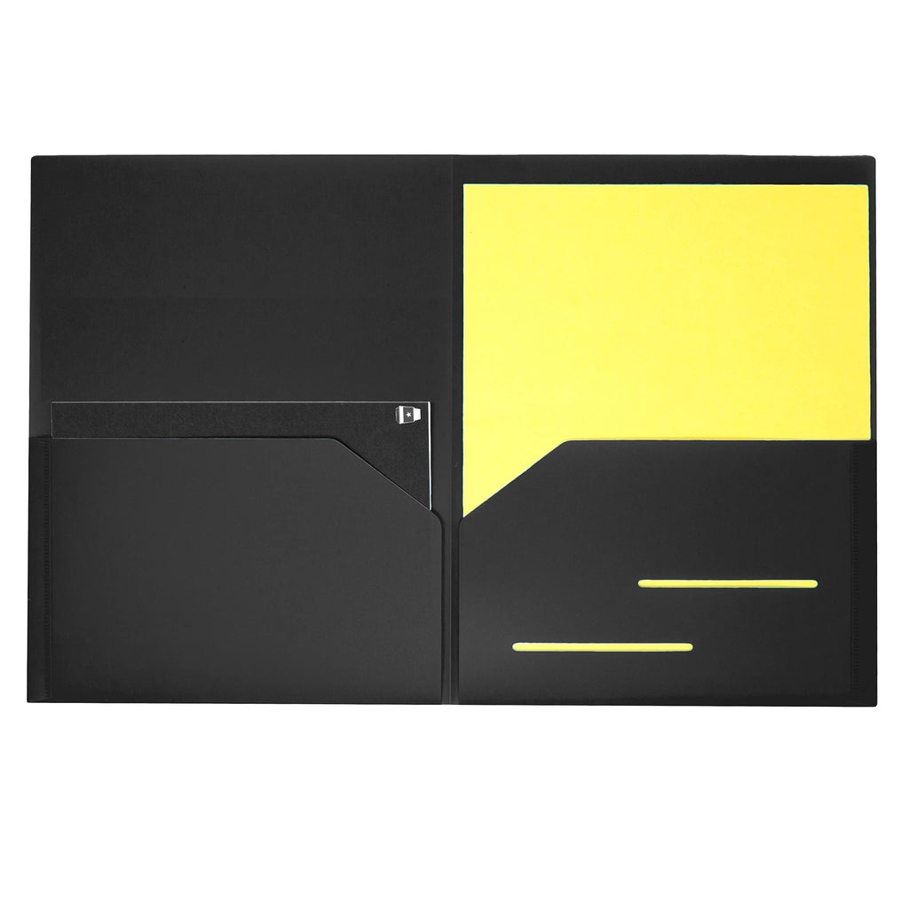 Youngever 6 Pack Heavy Duty Plastic Two Pocket Folders, Heavy Duty Plastic 2 Pocket Folder