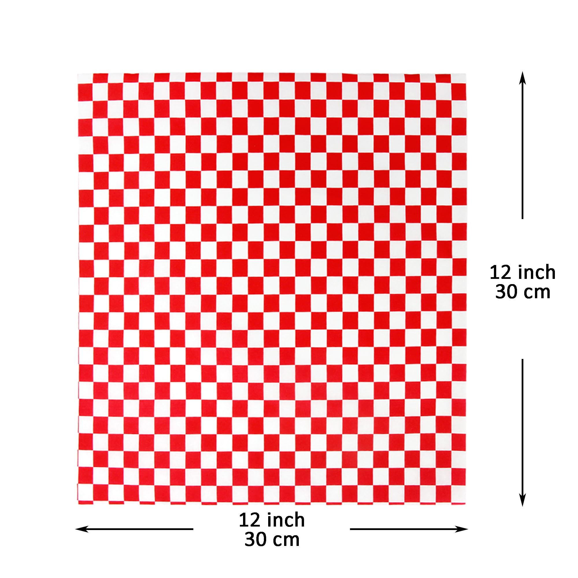 Youngever 300-Piece Wax Paper Sheets - 12x12 inch, Ideal for Fast Food Liners, Sandwiches and Kitchen Baskets - Red & Black