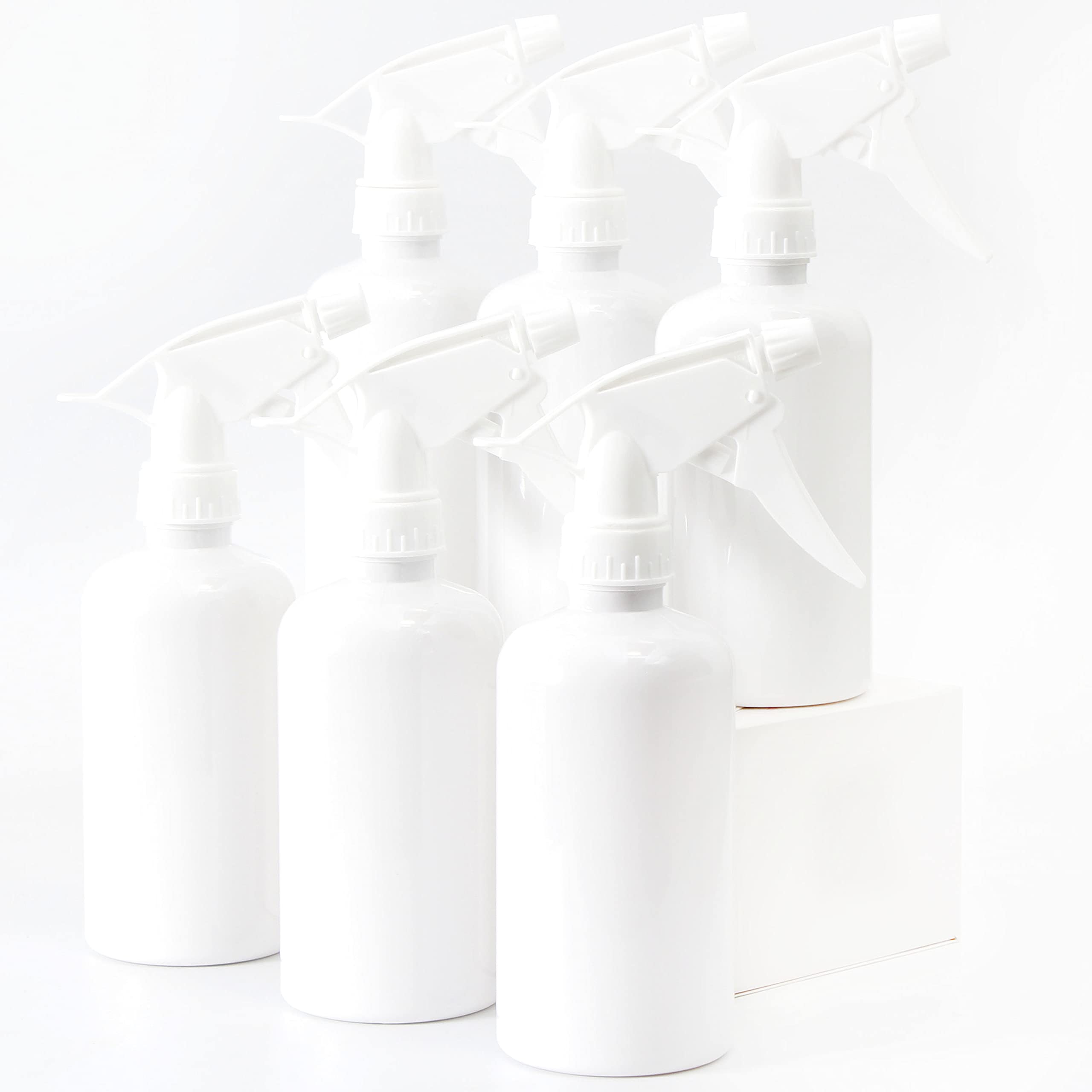 Youngever 6 Pack White Plastic Spray Bottles, Spray Bottles for Hair and Cleaning Solutions