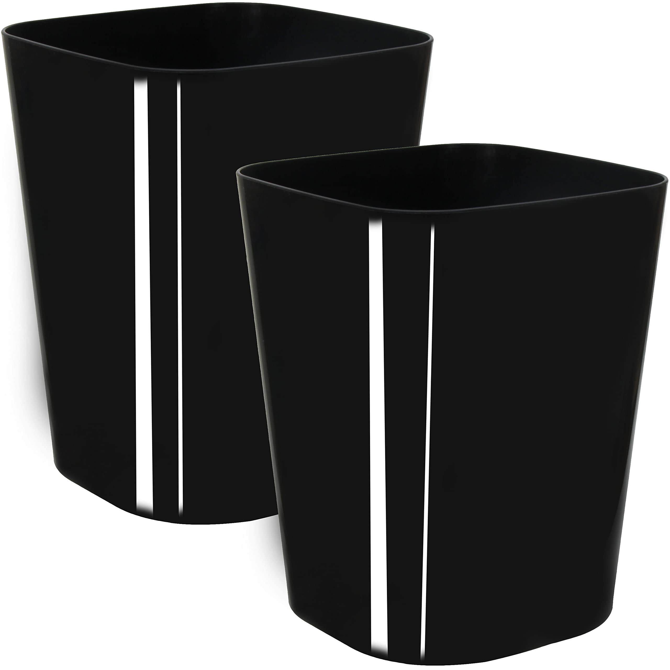 Youngever 2 Pack 1.5 Gallon Square Trash Can, Plastic Garbage Container Bin, Small Trash Bin for Home Office, Living Room, Study Room, Kitchen, Bathroom