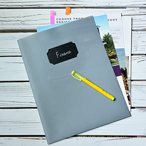 Youngever 6 Pack Heavy Duty Plastic Two Pocket Folders, Heavy Duty Plastic 2 Pocket Folder