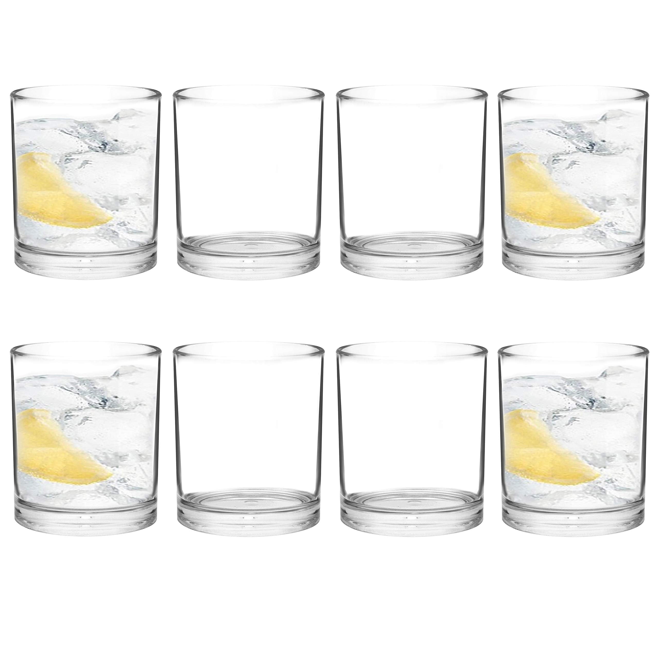 Youngever 8 Pack Plastic Water Tumbler, Plastic Glasses, Reusable Plastic Cups, Unbreakable Glasses