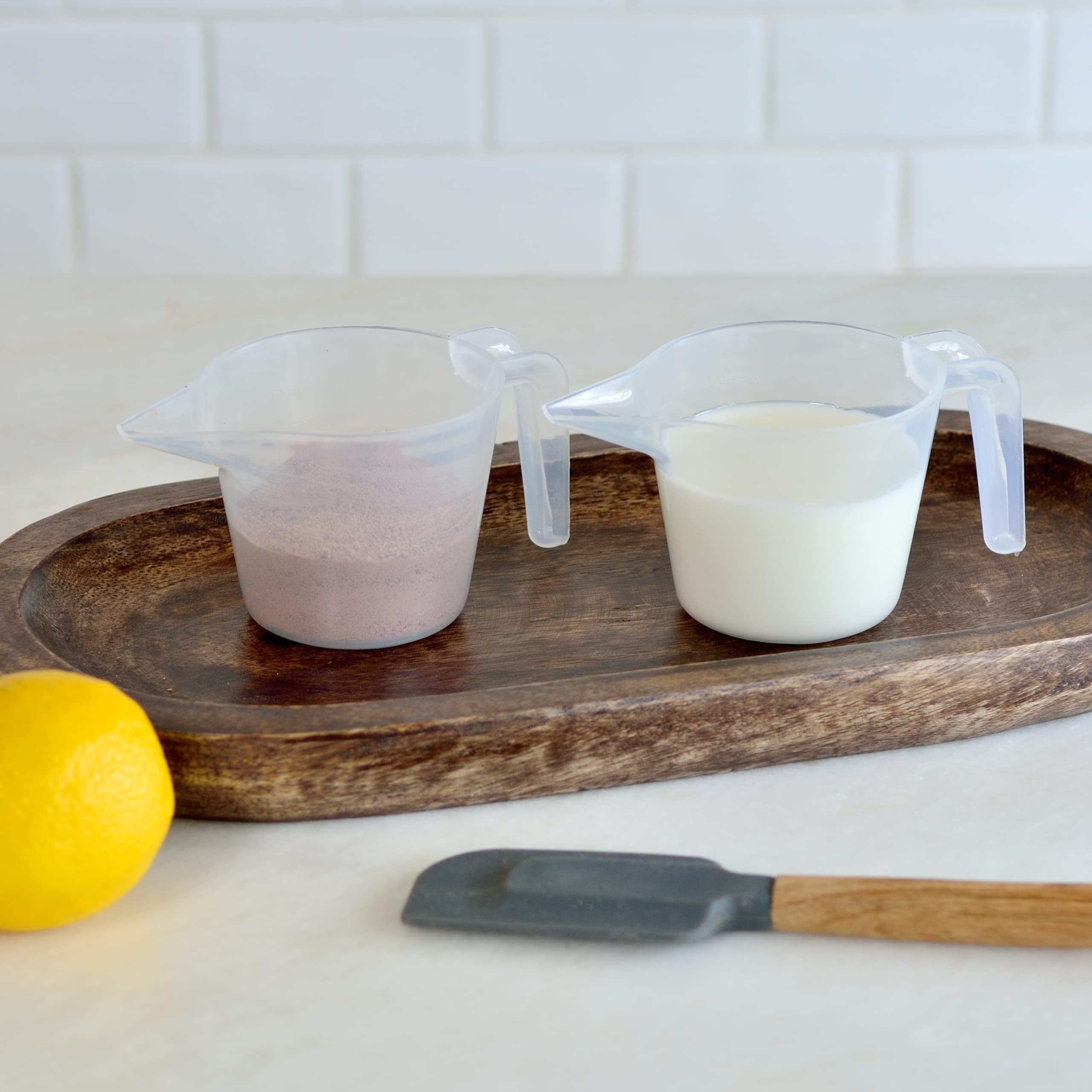 Youngever 4 Pack Plastic Measuring Cups, Clear Measuring Cups
