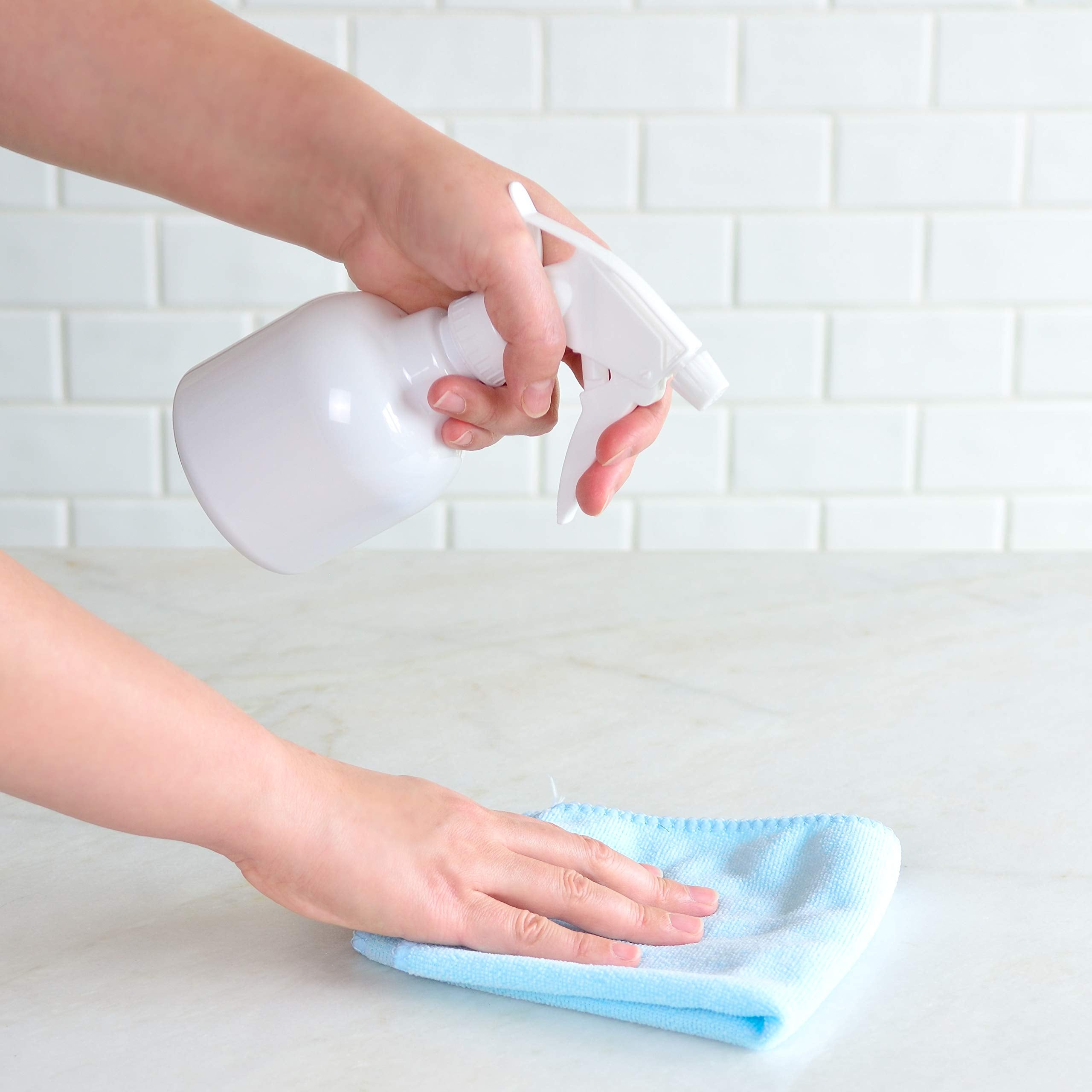 Youngever 6 Pack Empty Plastic Spray Bottles, White Spray Bottles for Hair and Cleaning Solutions