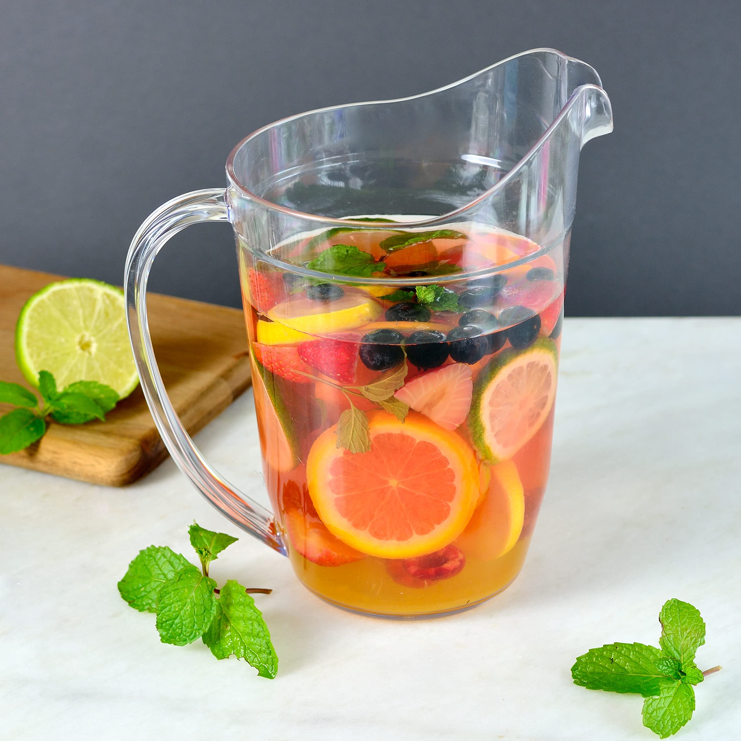 Youngever 75 Ounce Plastic Pitcher, Large Clear Water Jug