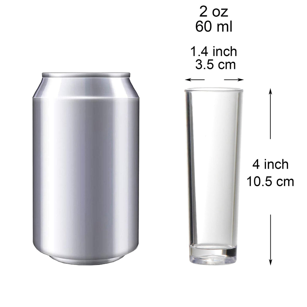 Youngever 6 Pack Plastic Shot Glass Set, Plastic Shot Cups, Clear Shot Glass