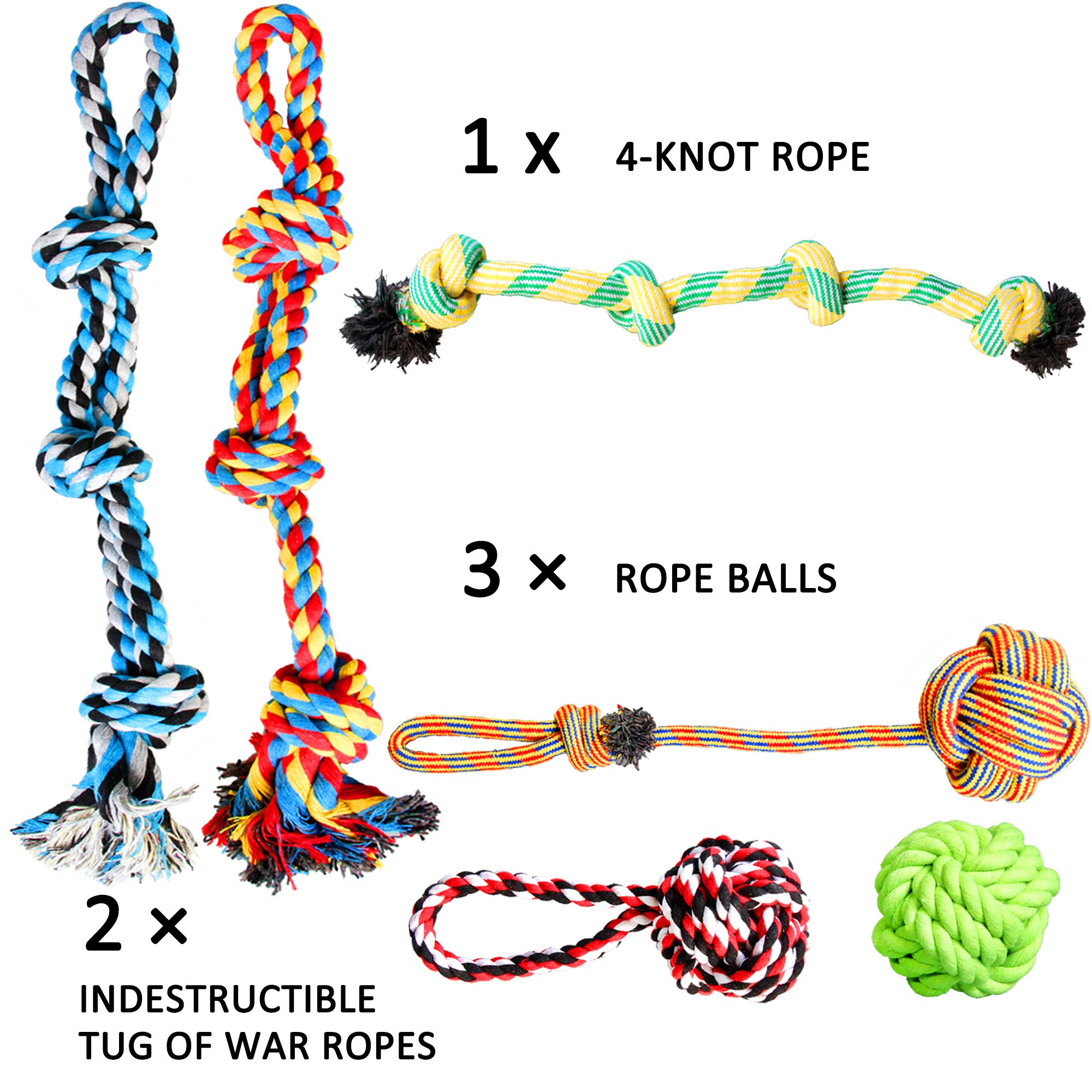 Youngever 6 Pack Dog Rope Toys, Puppy Chew Toys Dog Toys for Medium to Large Dogs