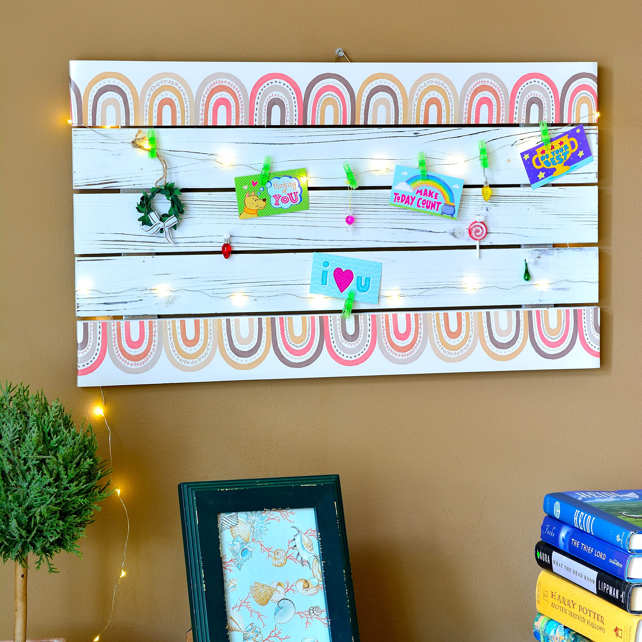 Youngever 52.5 ft Bulletin Board Borders Confetti Border for Classroom Decoration (Nostalgic Rainbow Design)