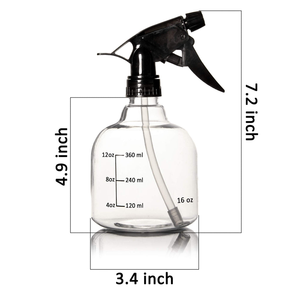 Youngever 12 Pack 16 Ounce Empty Plastic Spray Bottles, Spray Bottles for Hair and Cleaning Solutions