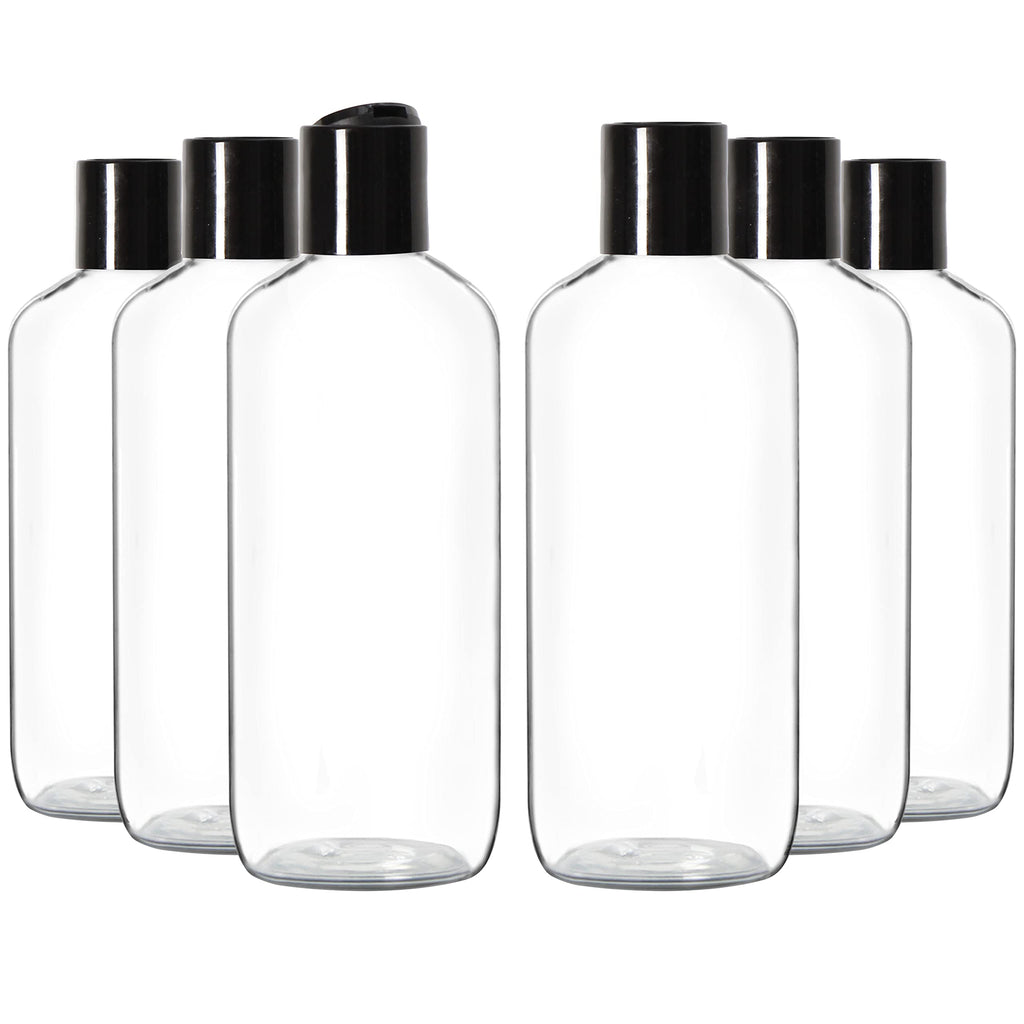 Youngever 6 Pack 16 Ounce Empty Squeeze Containers with Disc Cap, Plastic Bottles with Disc Top Flip Cap, Refillable Cosmetic Bottles, Squeeze Containers
